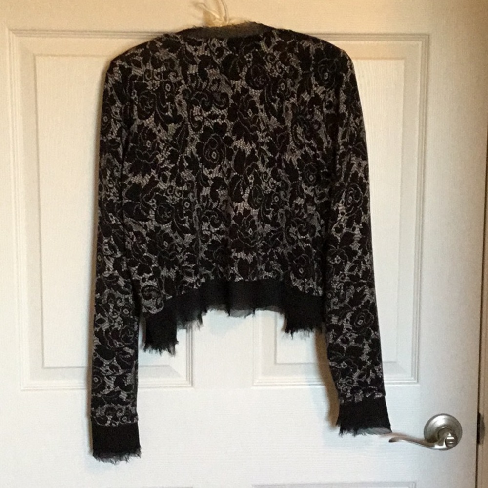 Black floral lightweight sweater, size M